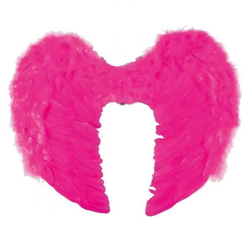 Ailes d'ange en plumes fuchsia