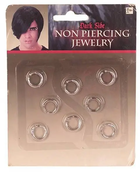 Anneaux de faux piercing argentés