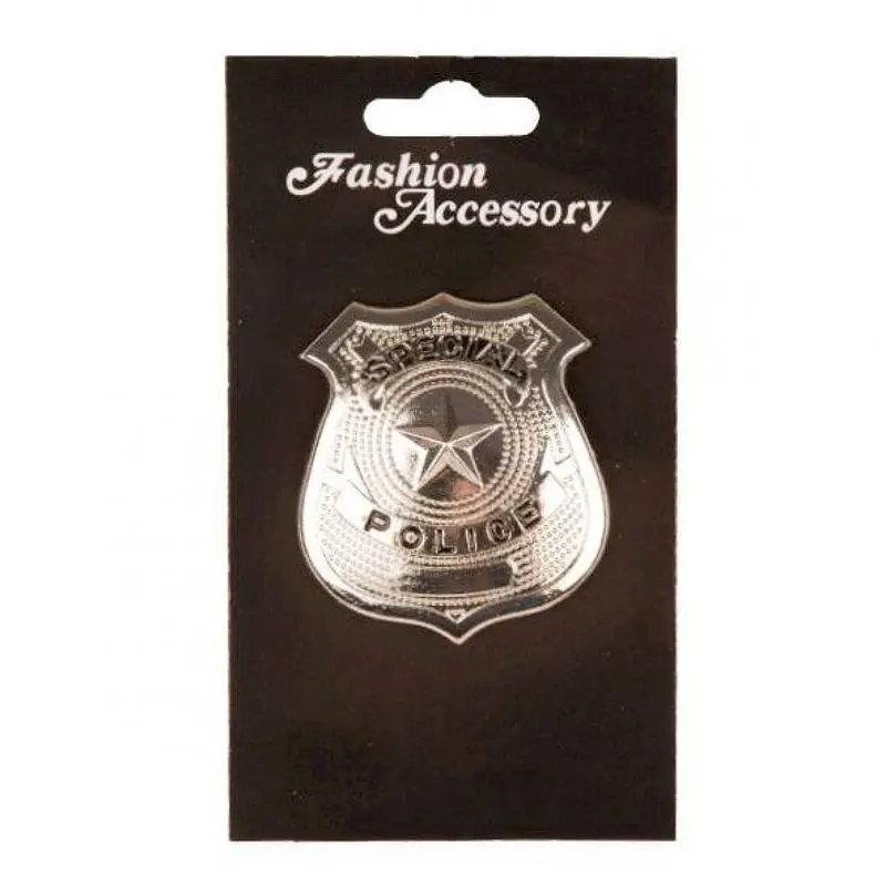 Badge de police argenté à étoile