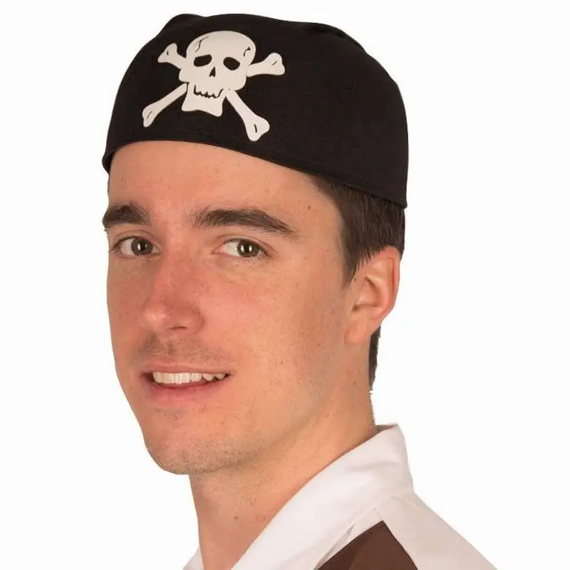 Bandana pirate noir tête de mort