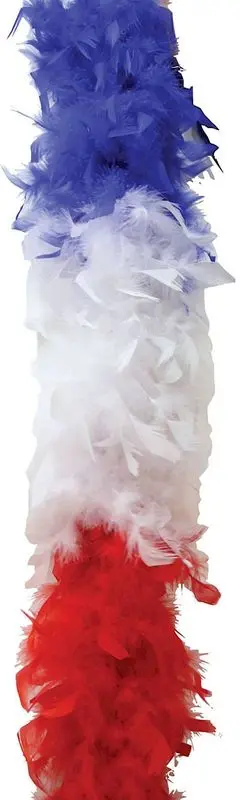 Boa tricolore à plumes en bandes
