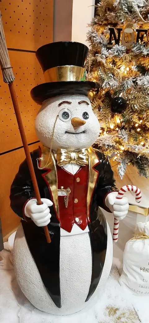 Bonhomme de neige chic en costume (résine)