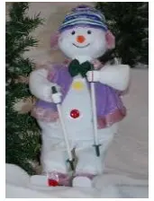 Bonhomme de neige skieur 35cm