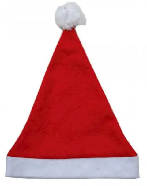 Bonnet de Noël rouge à revers blanc lisse