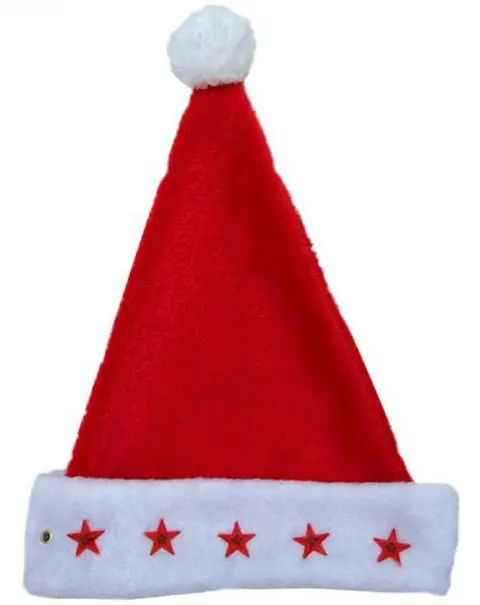 Bonnet de Père Noël rouge à étoiles