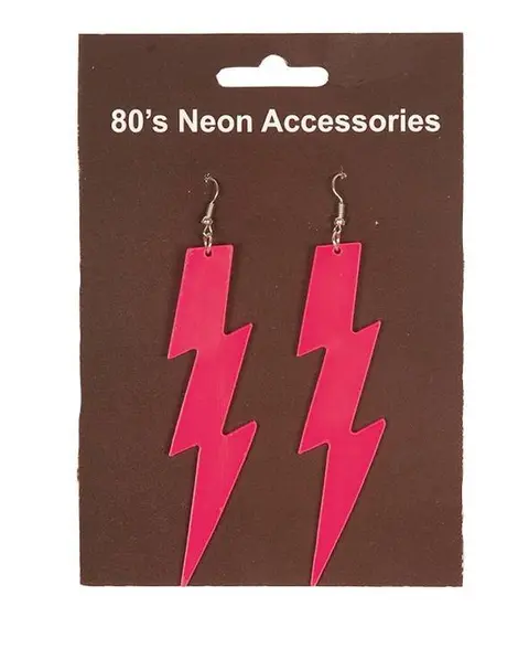 Boucles d'oreilles éclair fuchsia fluo