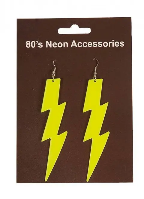 Boucles d'oreilles éclair jaune fluo
