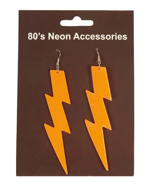 Boucles d'oreilles éclair orange fluo
