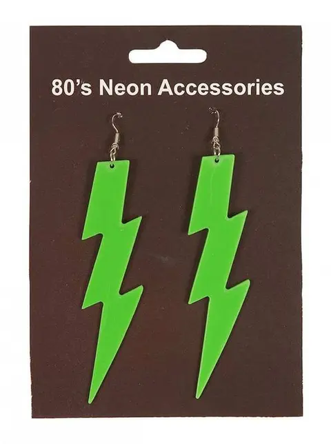 Boucles d'oreilles éclair vert fluo