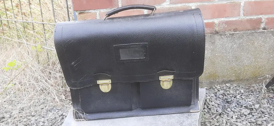 Cartable cuir années 40