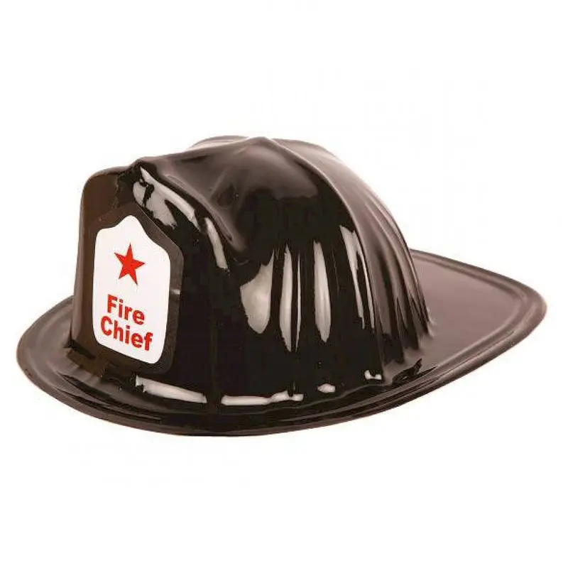 Casque de pompier noir à étoile junior