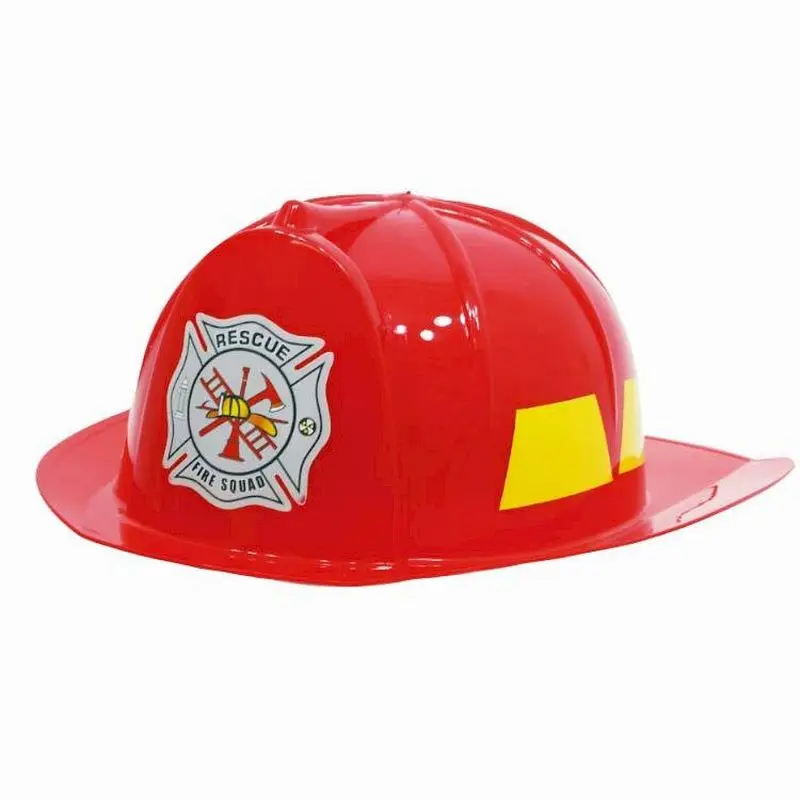 Casque de pompier rouge à bandes jaunes junior