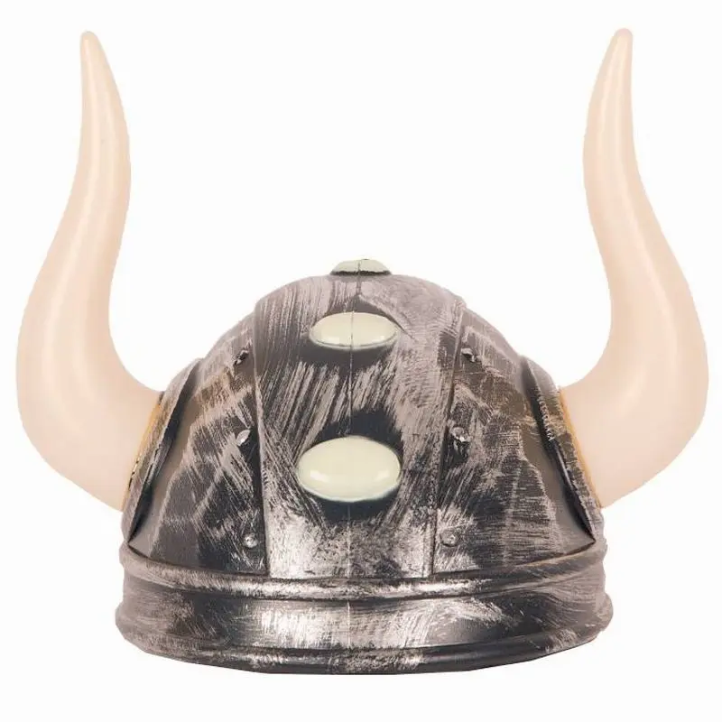 Casque viking argenté à cornes