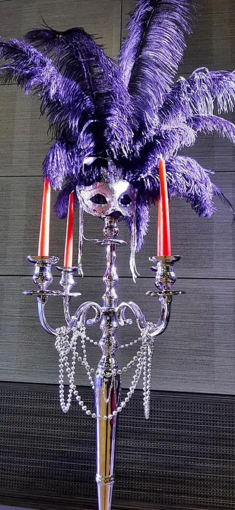 Chandelier métal argenté 98cm