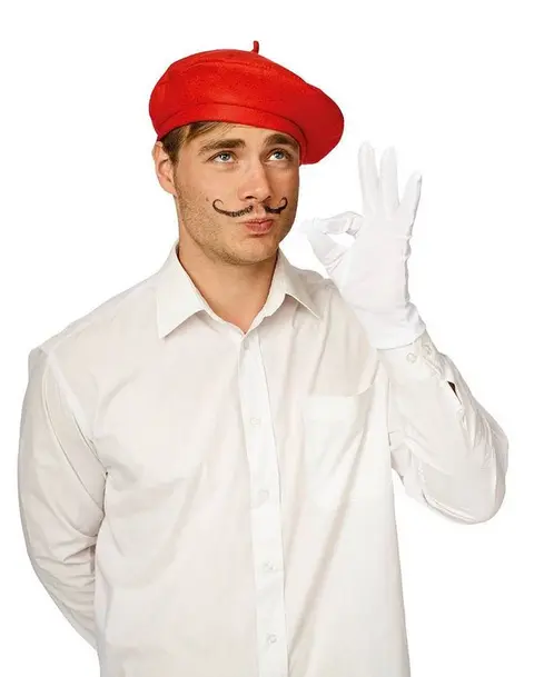 Chapeau béret rouge à petite tige