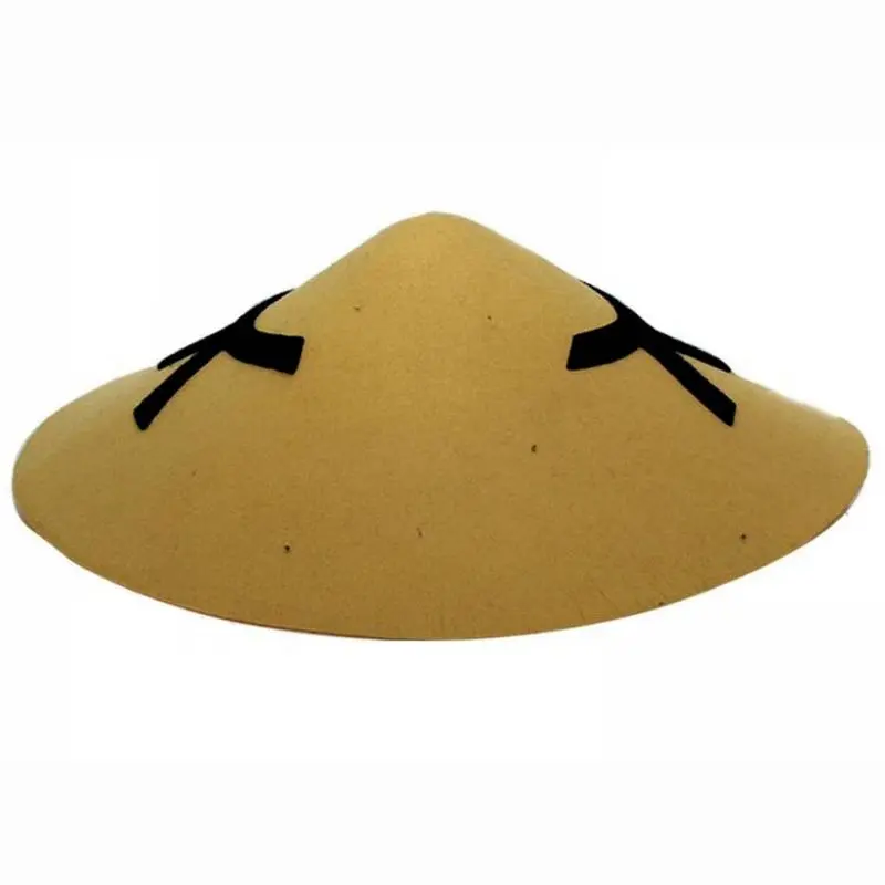 Chapeau chinois conique jaune