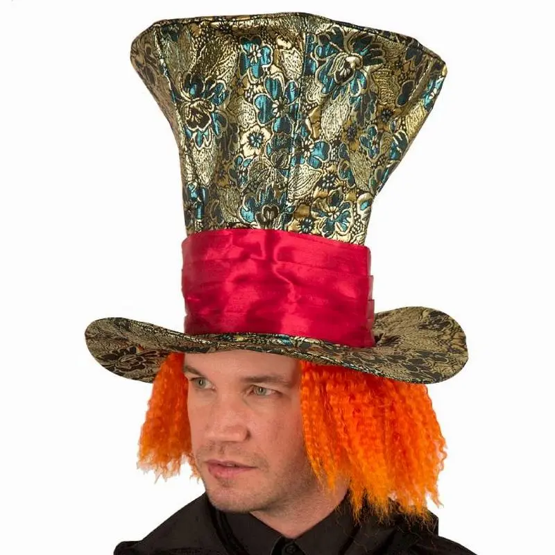 Chapeau de chapelier fou avec cheveux