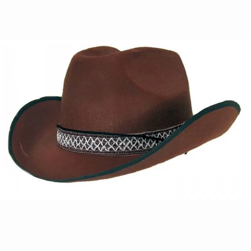 Chapeau de cowboy marron à galon croisé