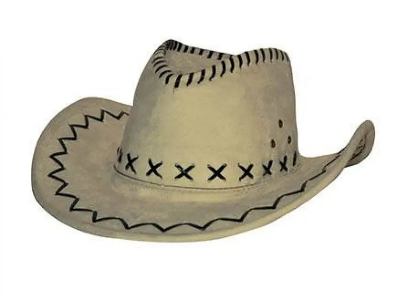 Chapeau de cowboy marron clair à laçage noir