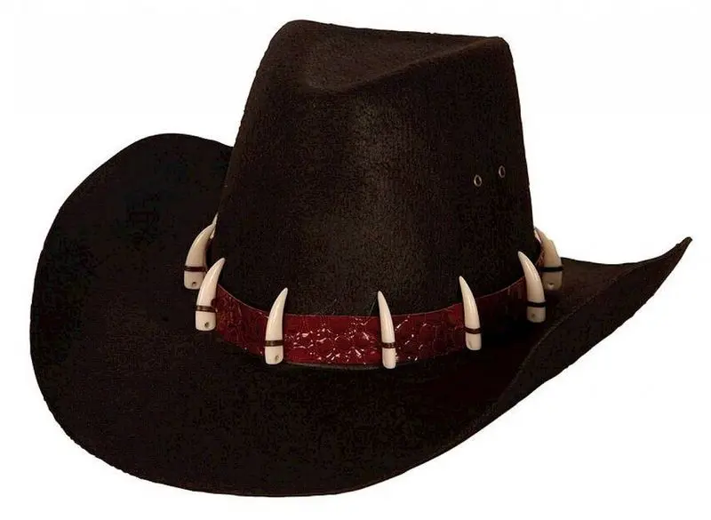 Chapeau de cowboy noir à crocs