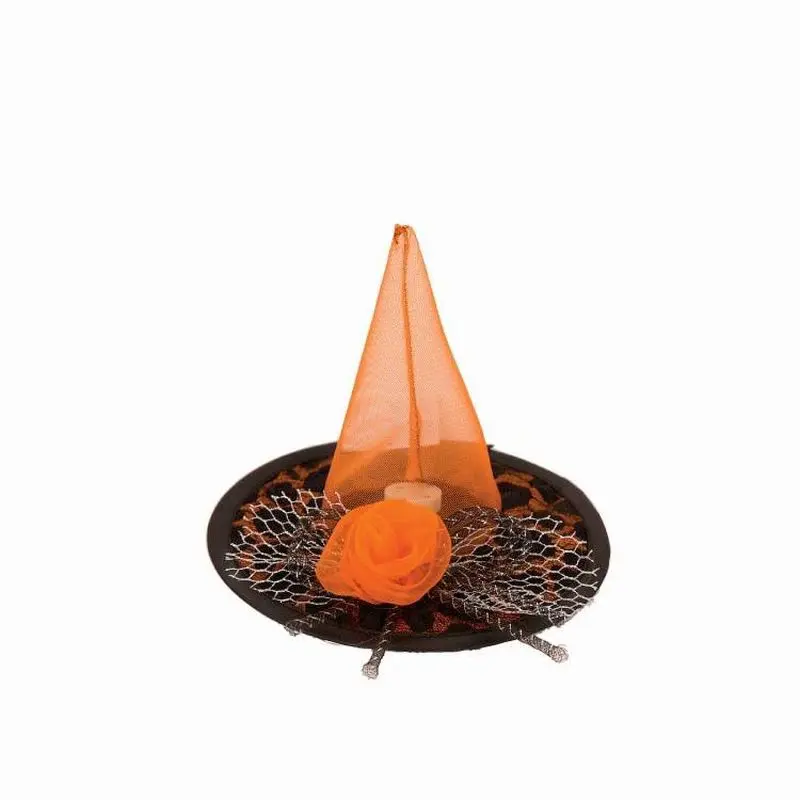 Chapeau de sorcière mini orange lumineux