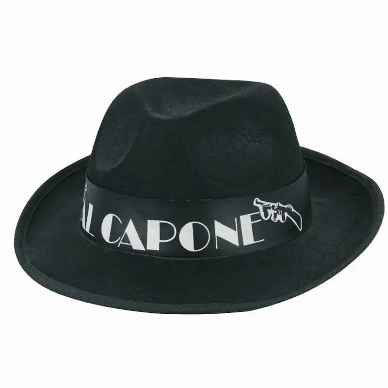 Chapeau gangster à bande imprimée