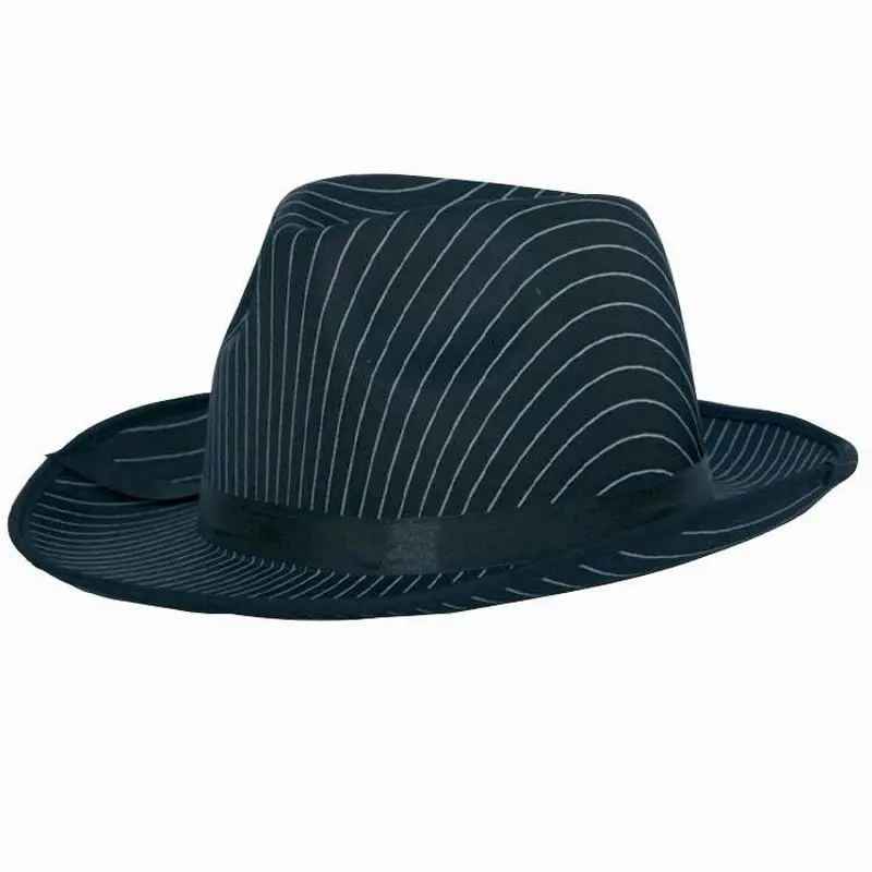 Chapeau gangster rayé noir