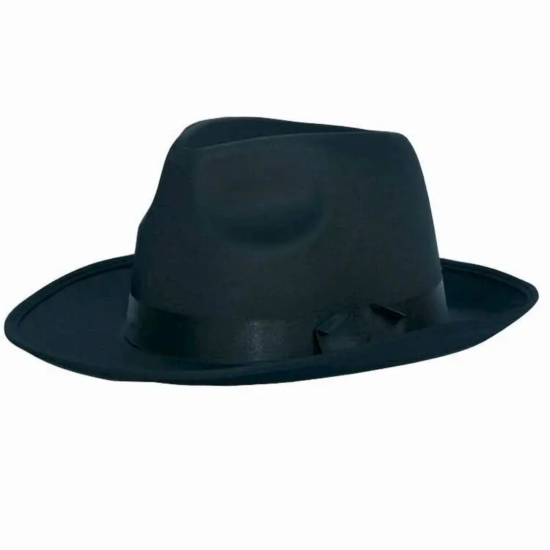 Chapeau gangster satin noir