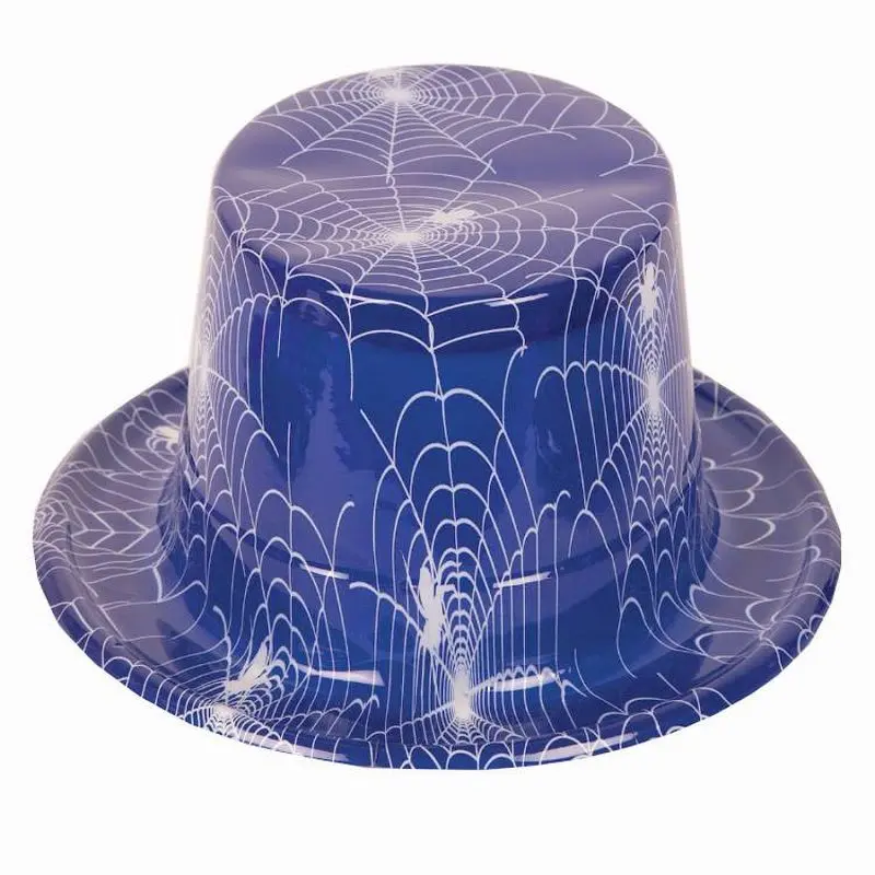 Chapeau haut de forme bleu à toiles blanches