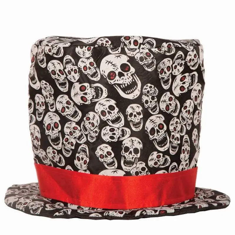 Chapeau haut de forme petites têtes de mort
