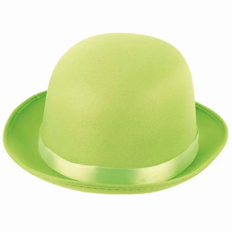 Chapeau melon vert à ruban satiné