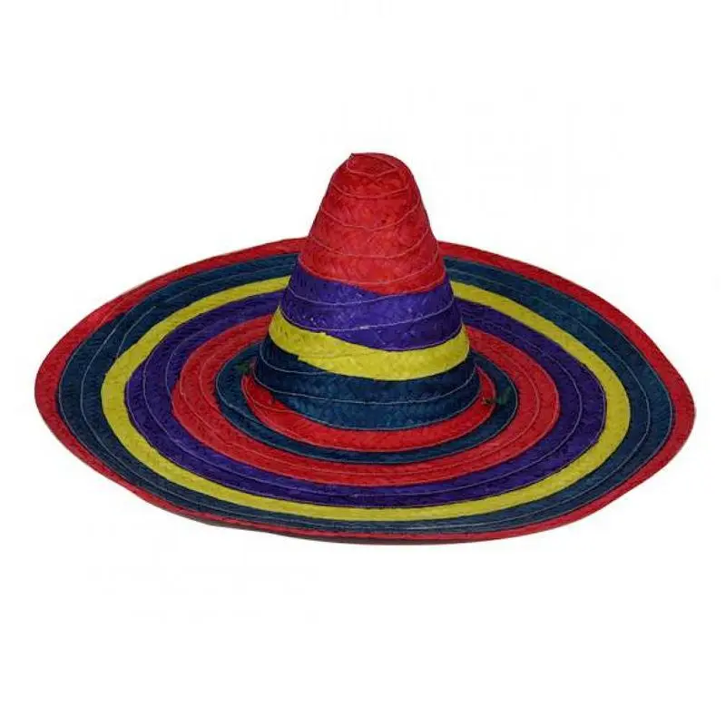 Chapeau sombrero multicolore à bandes concentriques