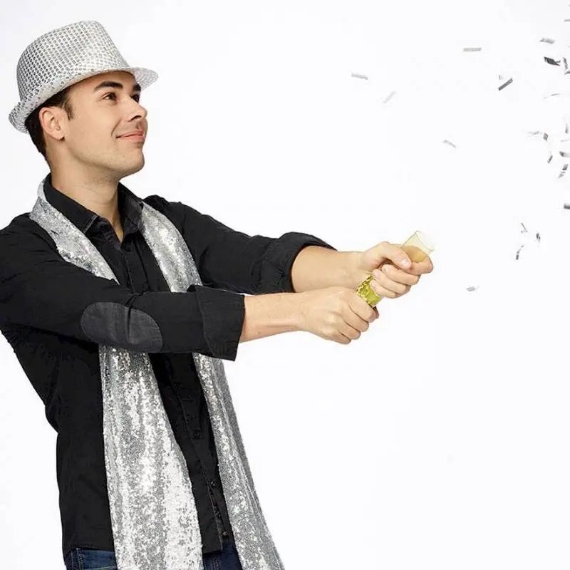 Chapeau trilby à sequins argenté