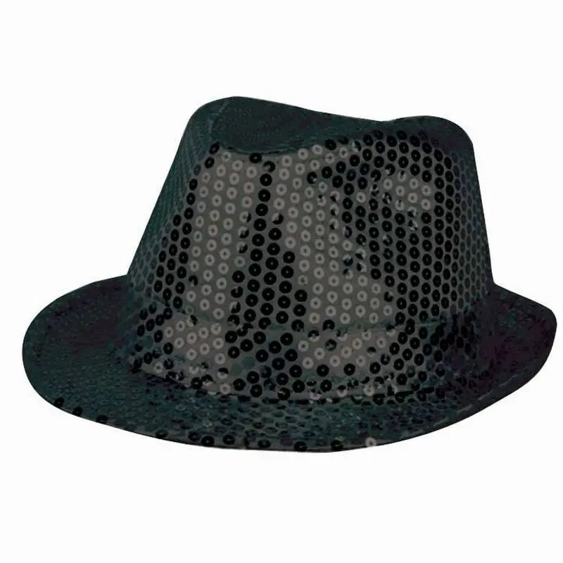 Chapeau trilby à sequins noir