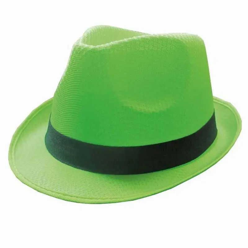 Chapeau trilby vert à ruban noir