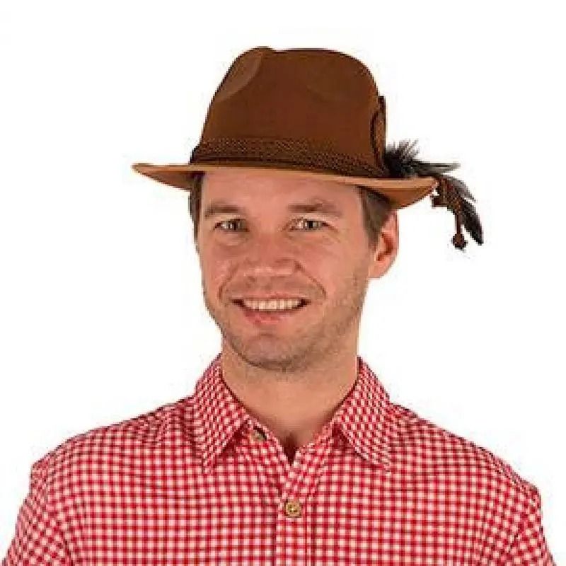 Chapeau tyrolien marron à cordon tressé