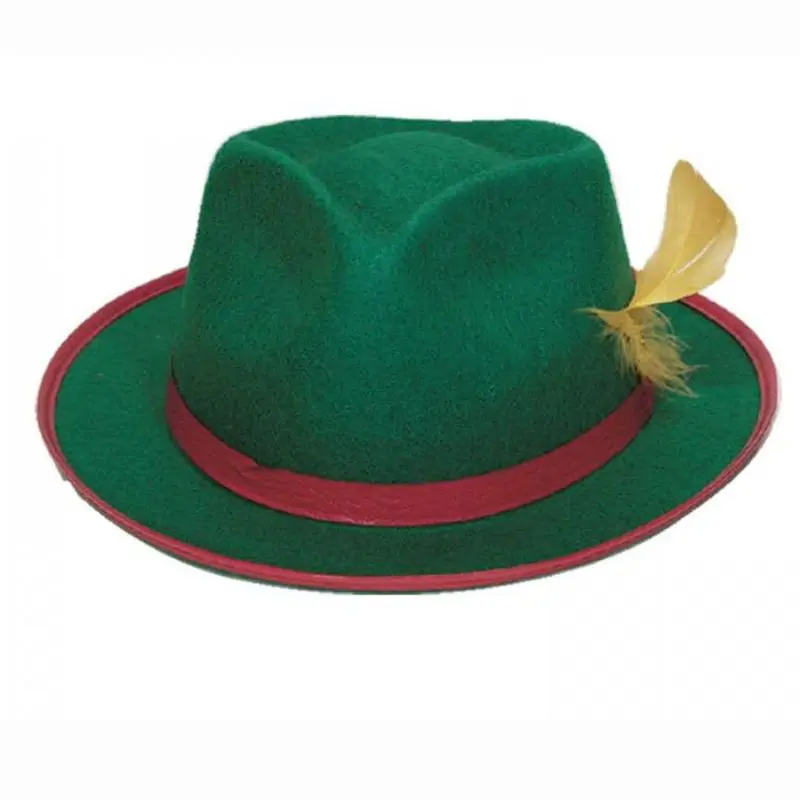 Chapeau tyrolien vert à plume