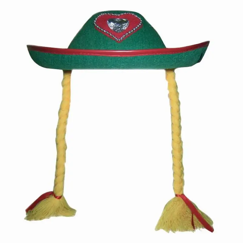 Chapeau tyrolien vert avec tresses