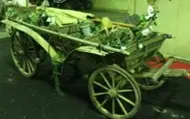 Chariot authentique bois/osier