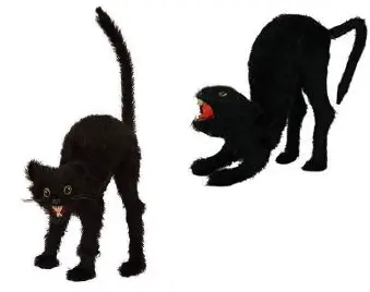 Chat noir debout 35cm