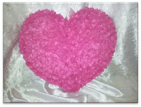 Coeur avec roses piquées 3D 60cm
