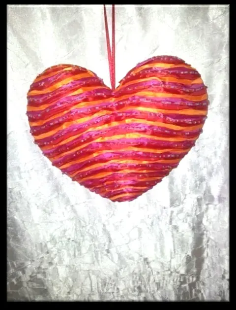 Coeur bicolore en relief 30cm