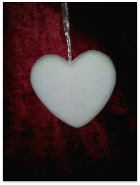 Coeur blanc floqué 20cm