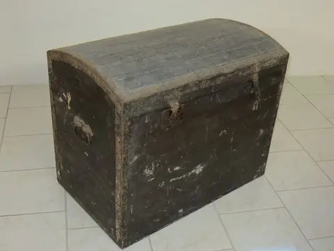 Coffre de voyage en bois (très grand)