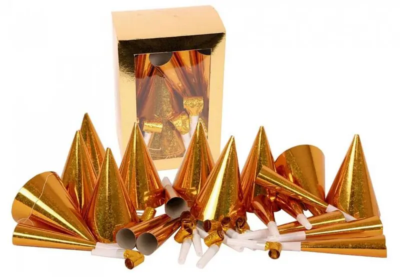 Coffret de cotillons dorés pour dix personnes