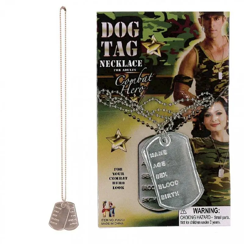 Collier à plaques militaires sur chaîne à billes