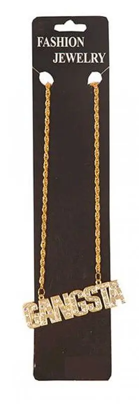 Collier de rappeur à lettres strassées