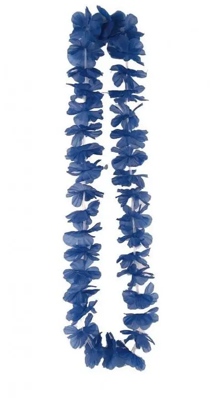 Collier hawaïen de fleurs bleues