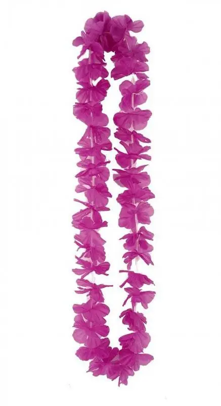 Collier hawaïen de fleurs fuchsia