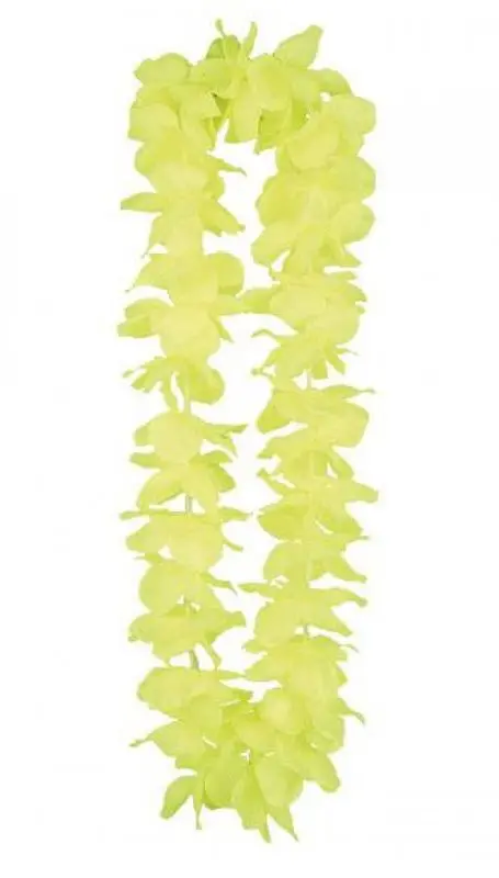 Collier hawaïen de fleurs jaunes fluo